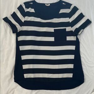 J. Crew Boxy Blue and White Short Sleeve Tee